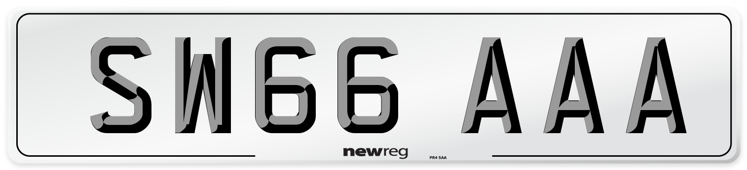 SW66 AAA Number Plate from New Reg